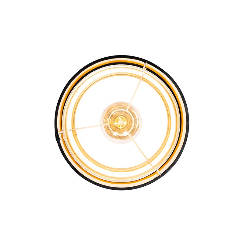 Moderne plafondlamp zwart met goud - Elif