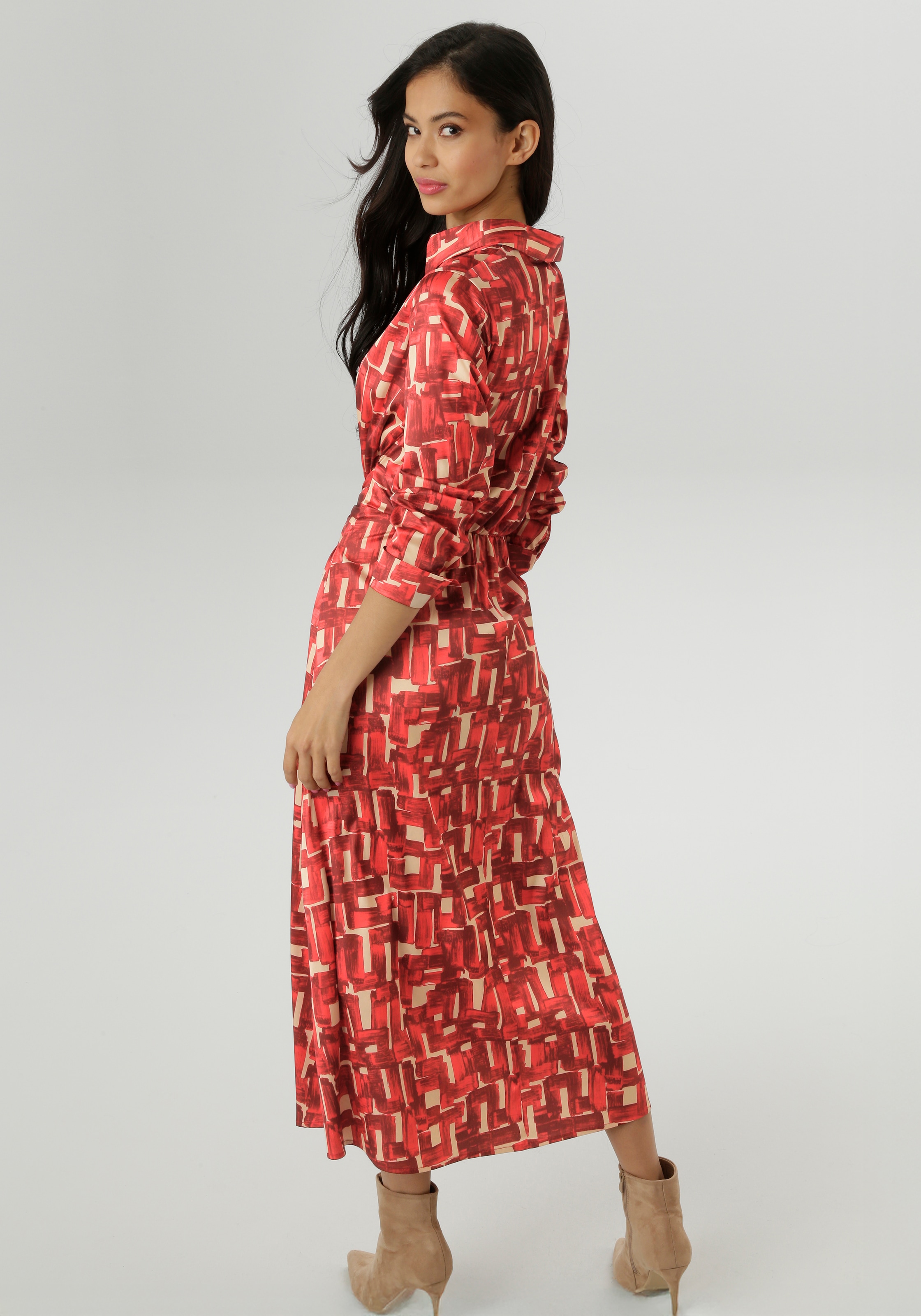 Aniston SELECTED Blusenkleid abstrakten, farbharmonischen Druckmuster - NEUE KOLLEKTION