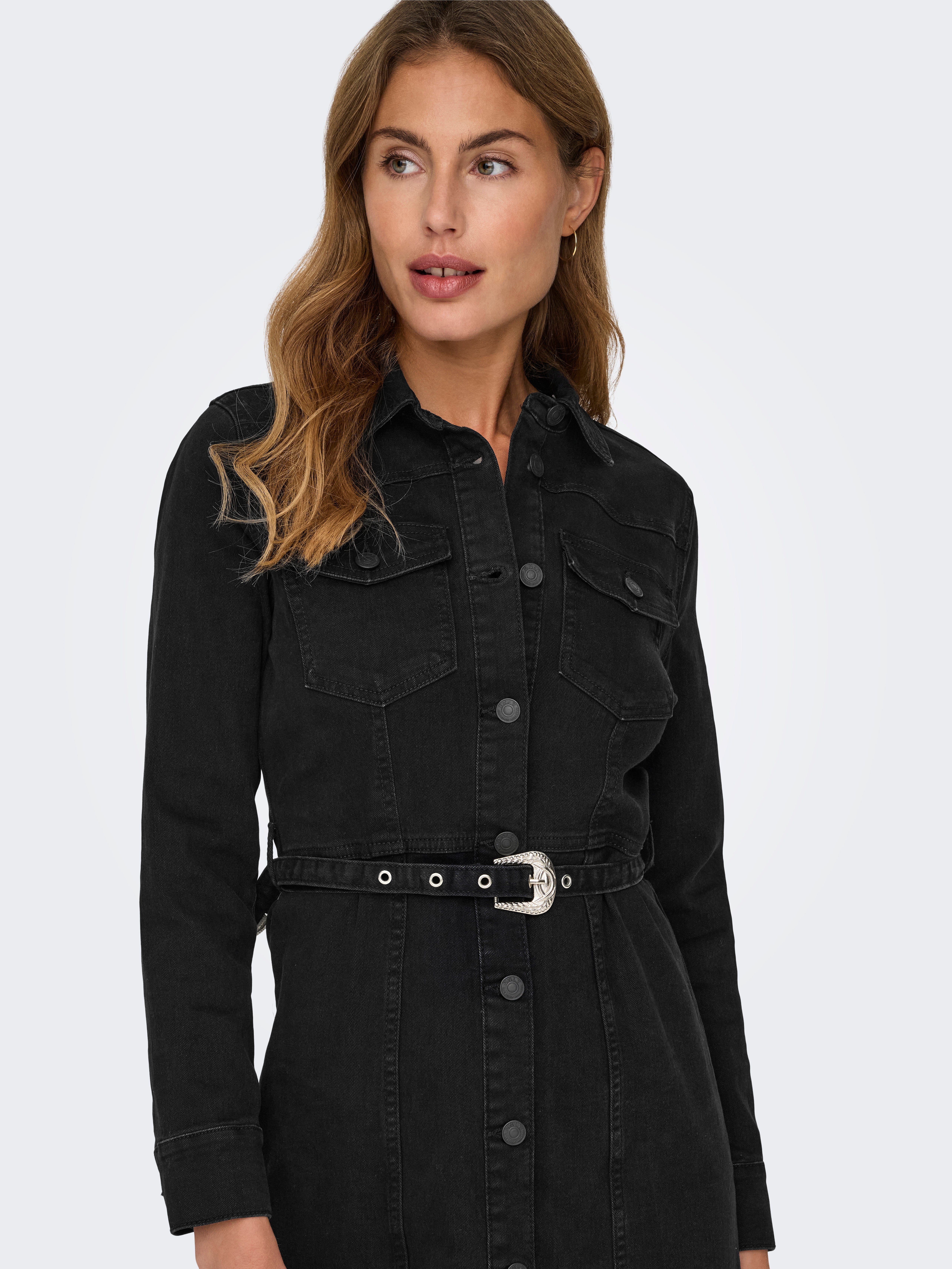 ONLMYTH Langes Kleid Washed Black