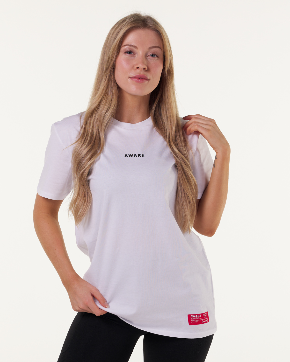 AWARE Logo Tee White