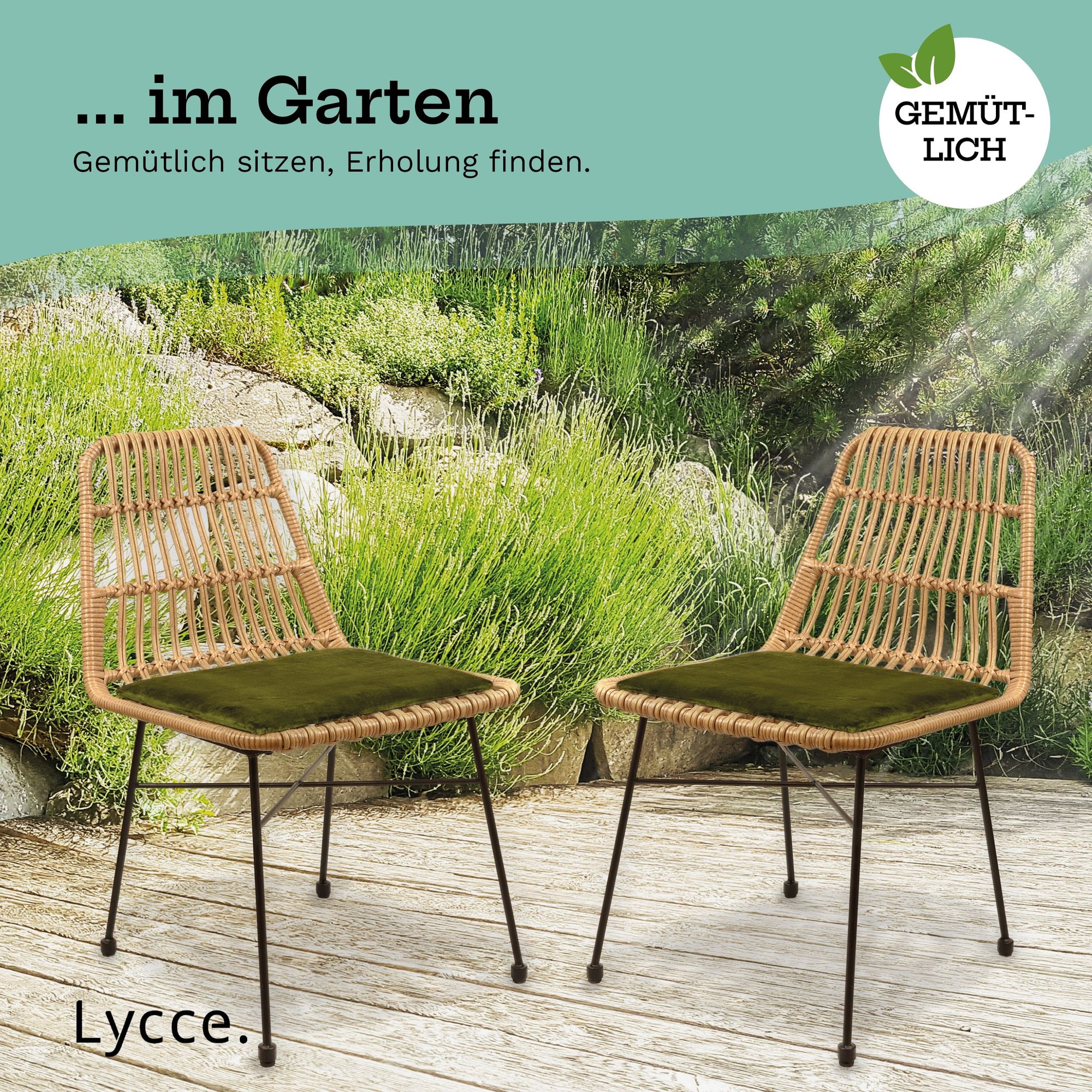 Lycce Gartenstuhl LEON Loungemöbel Balkon Terrasse aus Polyrattan