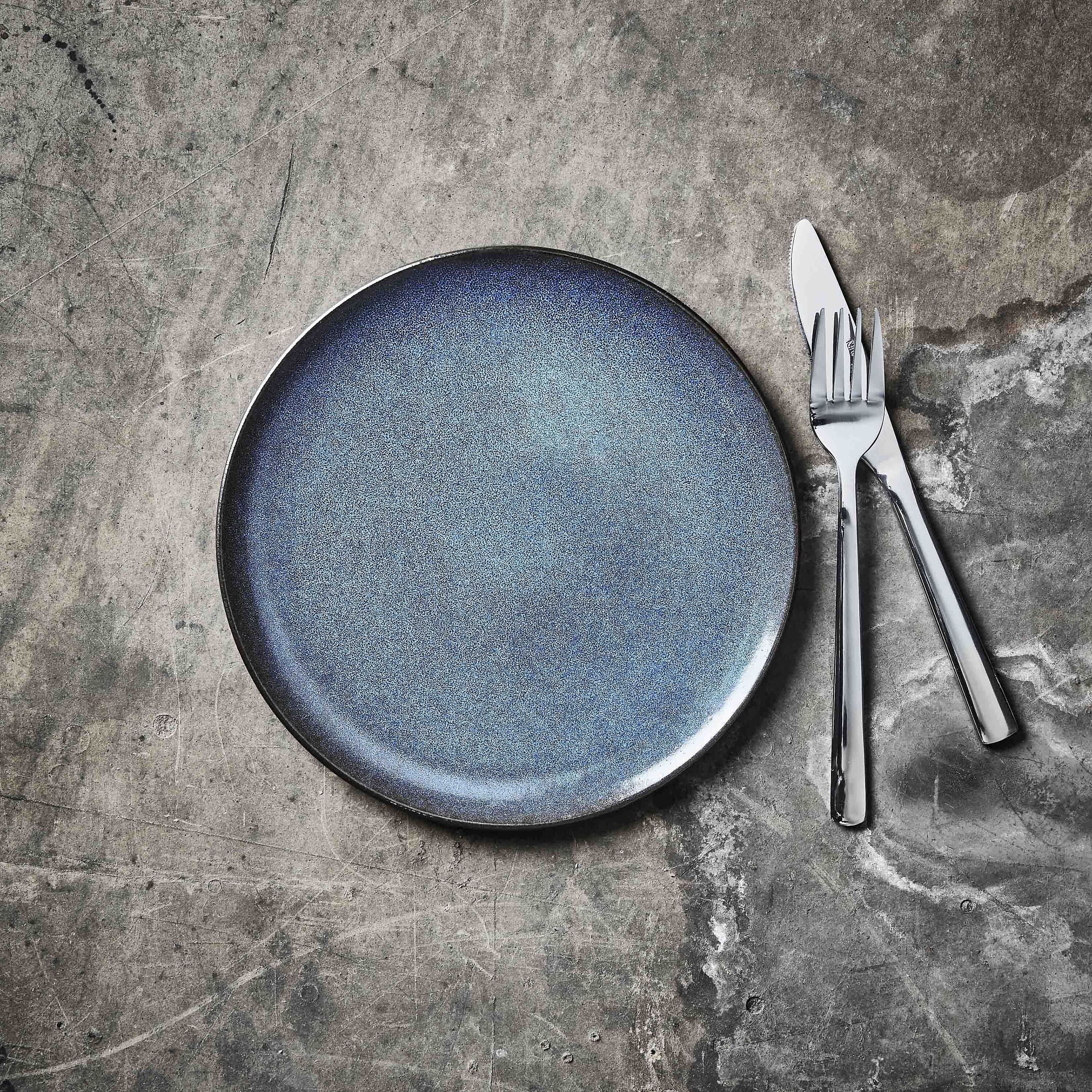RAW MIDNIGHT BLUE Dessertteller - Blau / H: 1.0 cm