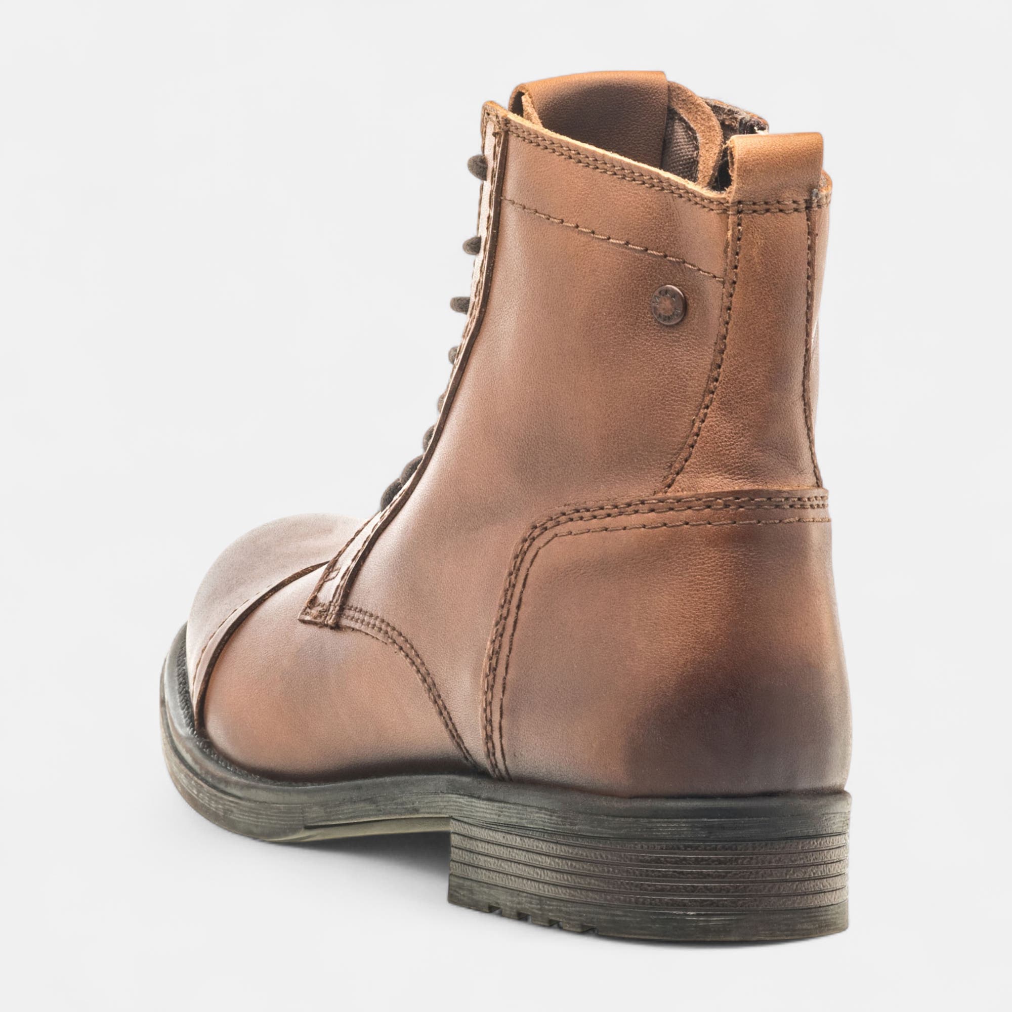 Boots Homme en cuir cognac