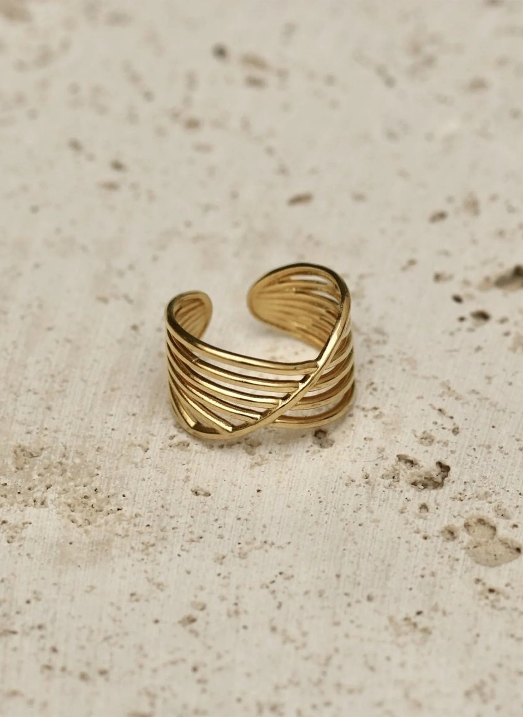 OCEANE - Bague large oceane | Doré