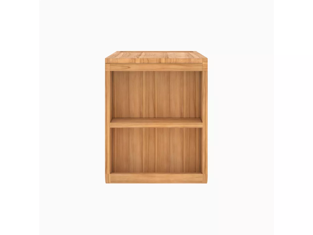 Meuble de salle de bain suspendu en bois de teck et cannage 57 cm - Dami
