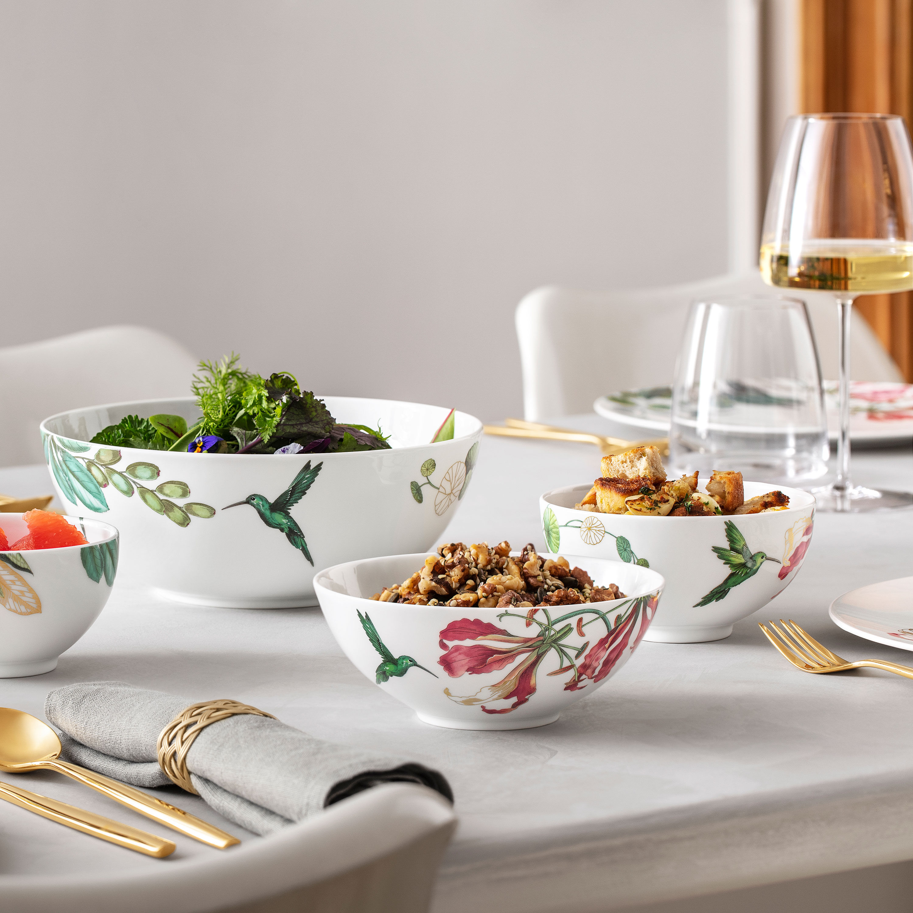 Avarua Dessert bowl Multi-colored, 10.2 oz, Premium Bone Porcelain