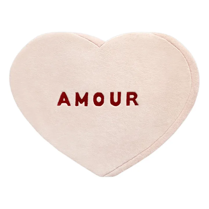 Maison Deux Tapis Cœur Amour en laine | Rose