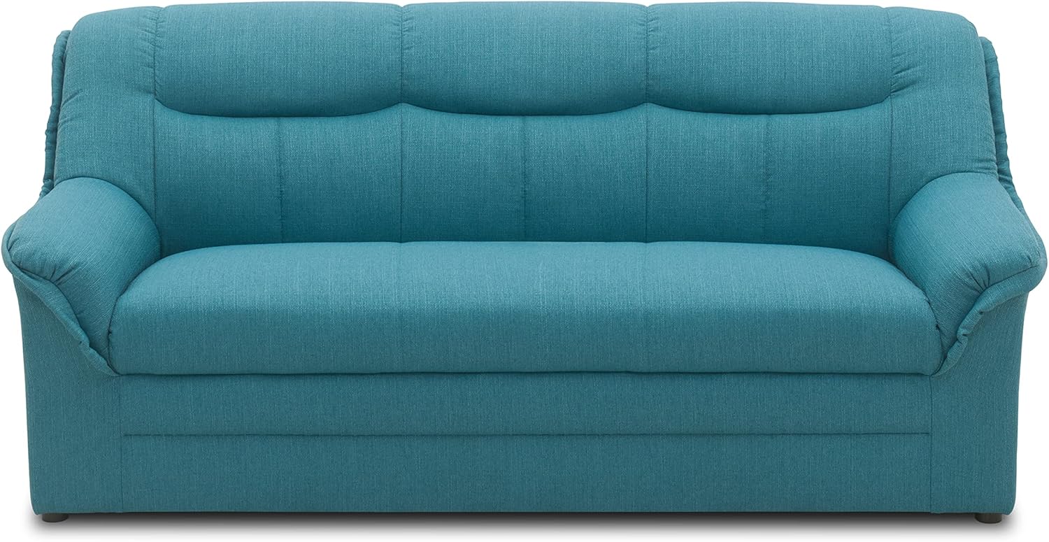 DOMO. collection Sofa Berlin, klassisches 3er Sofa, Polstergarnitur mit hochwertigem Federkern, 3 Sitzer 178 x 90 x 89 cm (BxTxH), blau