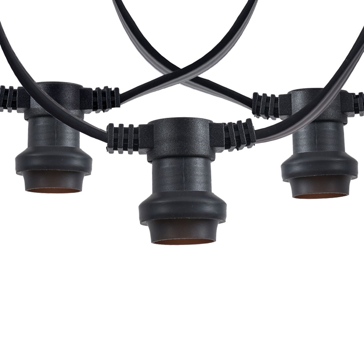 Lichtsnoer zwart koppelbaar met stekker 6m 10-lichts IP54- Lubber
