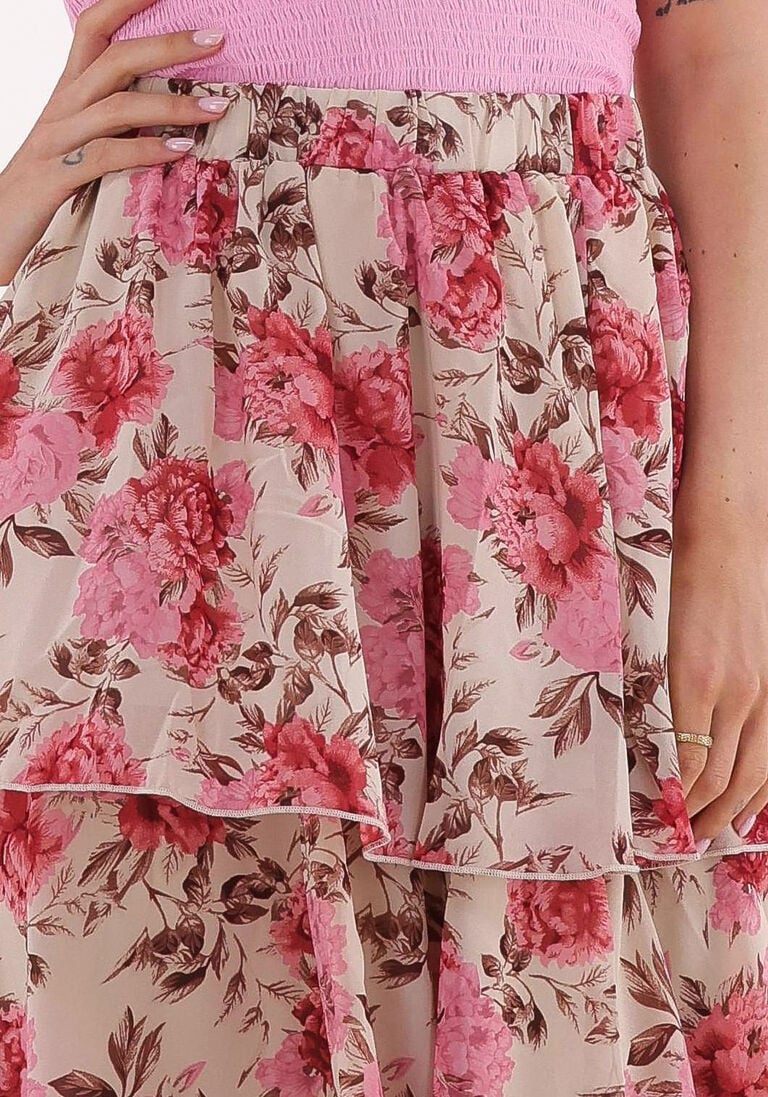 NA-KD roze na-kd a-lijn midi frilled skirt