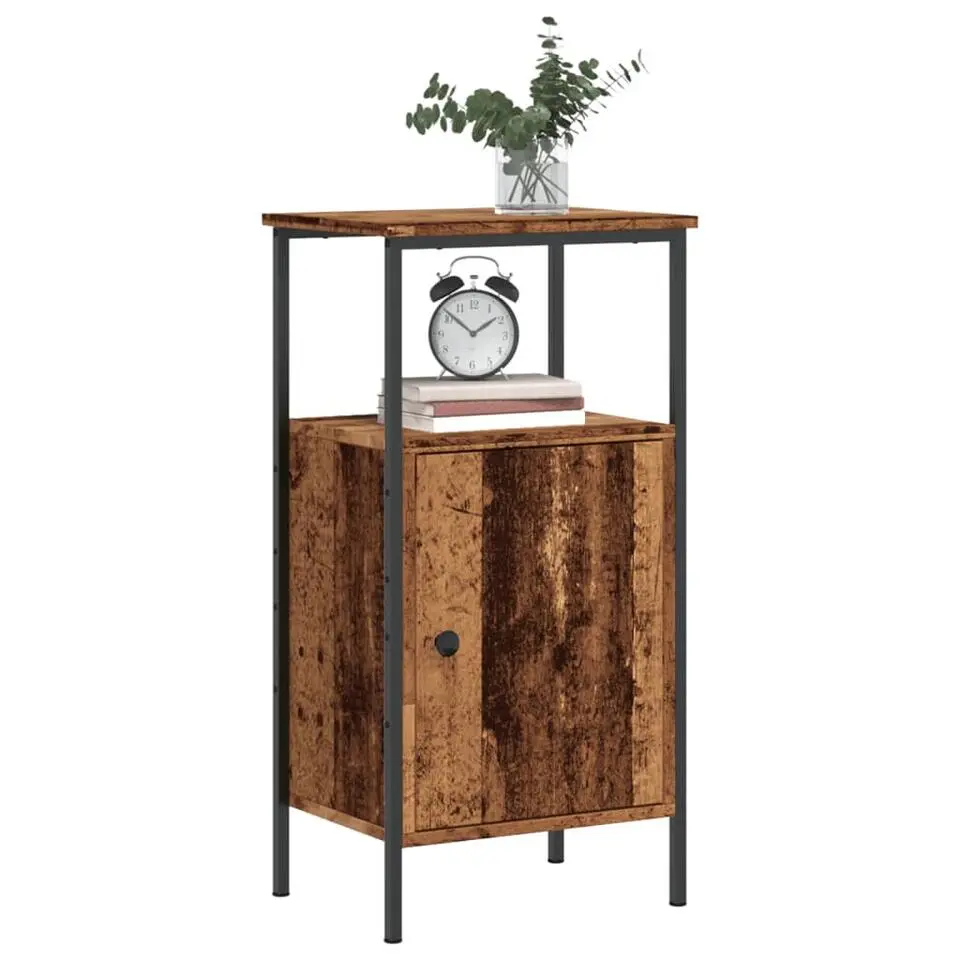 vidaXL - Industrieel Nachtkastjes met lade - Oud hout - 41x31x80 cm - 2 stuks