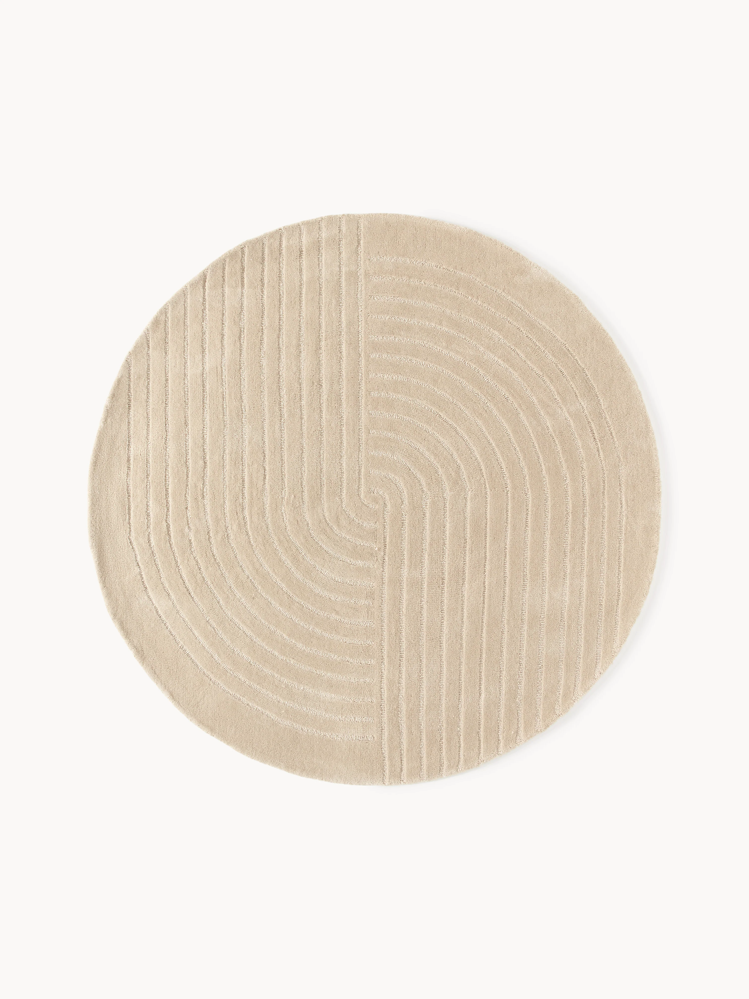 Rond handgetuft wollen vloerkleed Mason