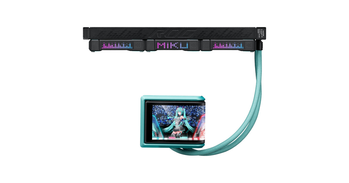 ASUSROG RYUO IV 360 ARGB Hatsune Miku Edition waterkoeling  (Zwart/mint)