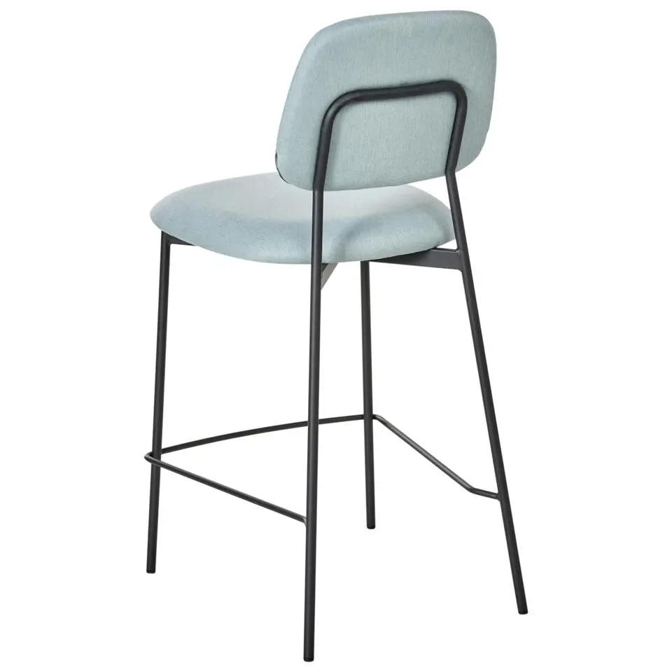 DUETTE - Barkruk set van 2 - Lichtblauw - Fluweel
