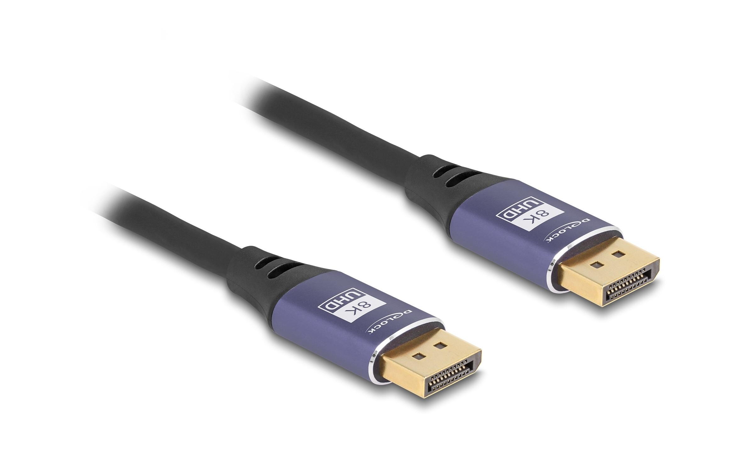 Kabel 8K 60 Hz DisplayPort - DisplayPort, 1 m, FliederDelock DisplayPort Kabel 8K 60 Hz 1 m flieder Metall