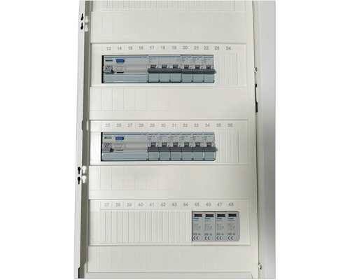 Hager VU48BV1 kleine verdeelkast, 4 rijen, uitgerust en bedraad, BxHxD 348x755,5x98/91,5 mm, wit