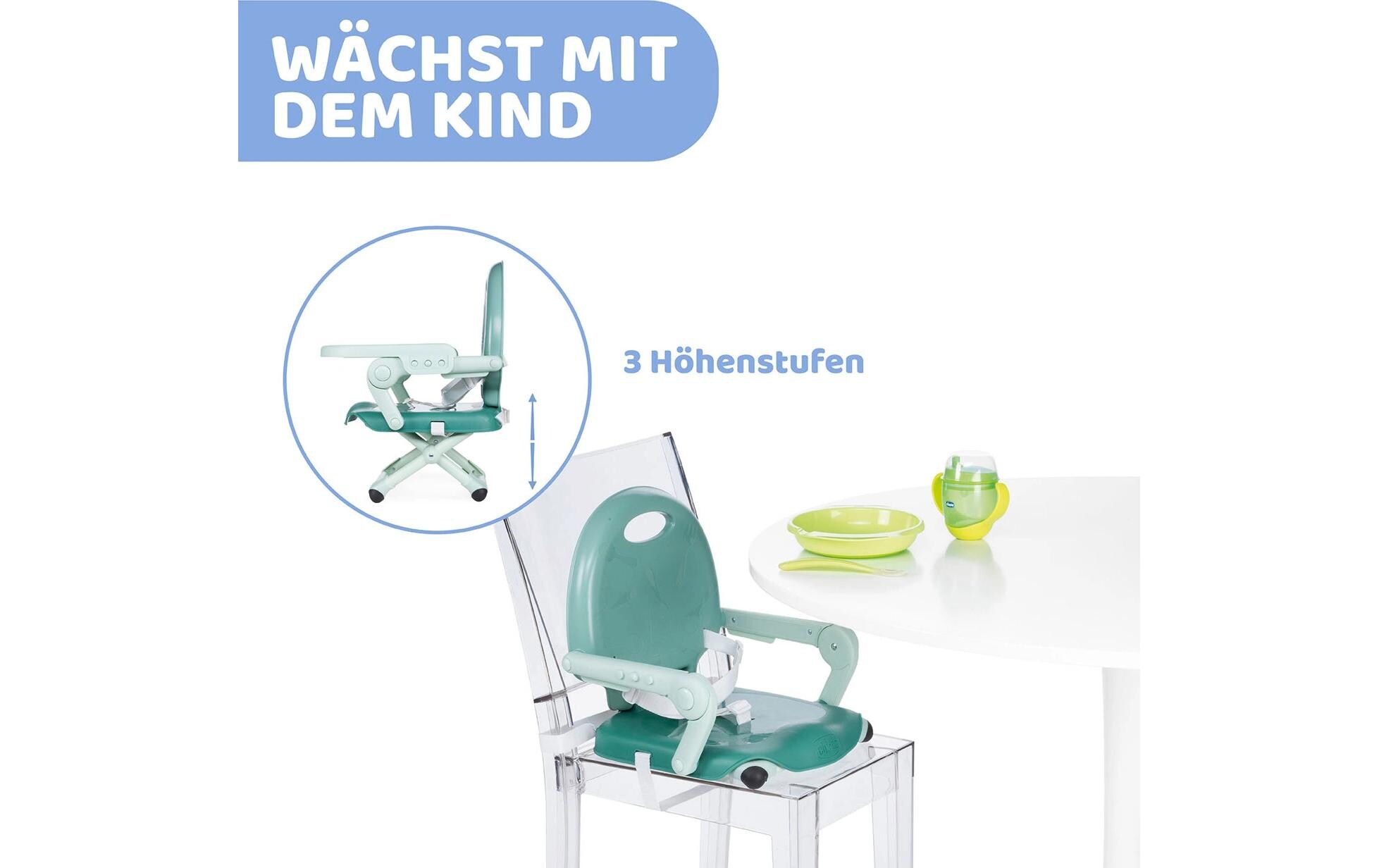 Sitzerhöhung Pocket Snack SageKlappbare Sitzerhöhung für einfachen Transport