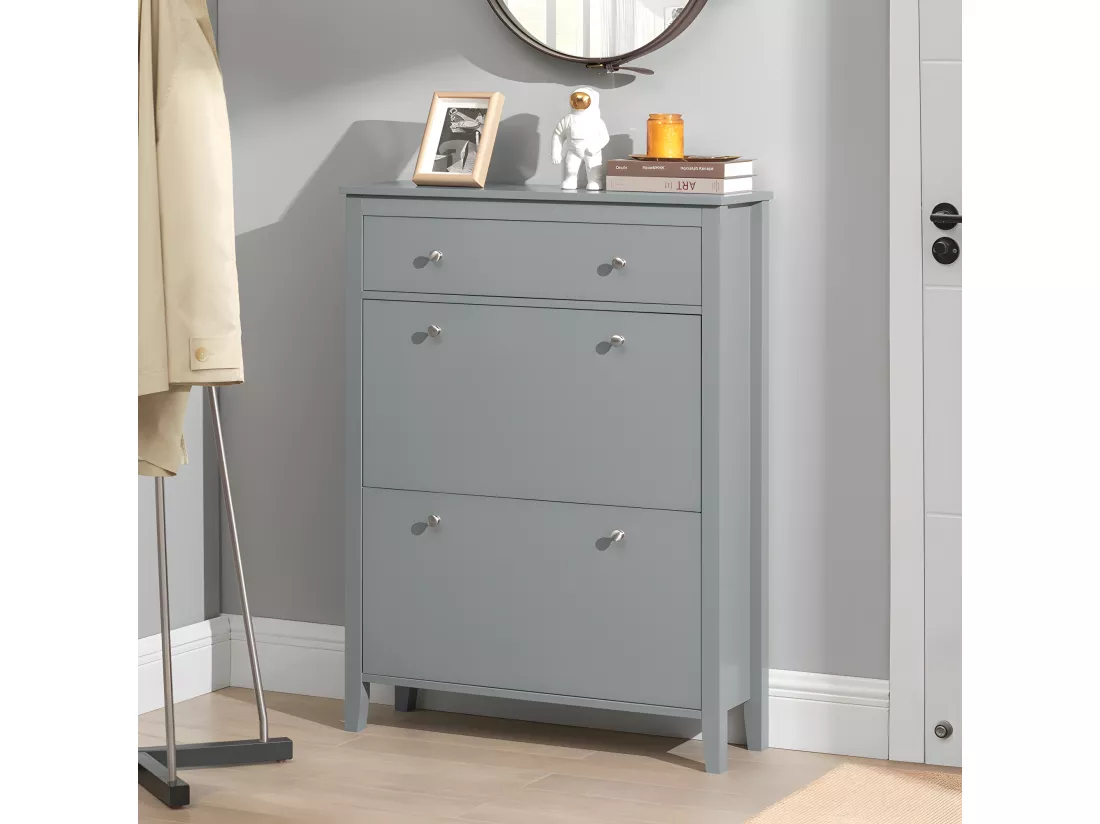 Meuble de Rangement à Chaussures Armoire à Chaussures Commode à Chaussures 2 abattants, FSR89-HG