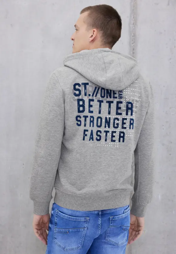 Sweatjacke mit Kapuze - silver grey melange