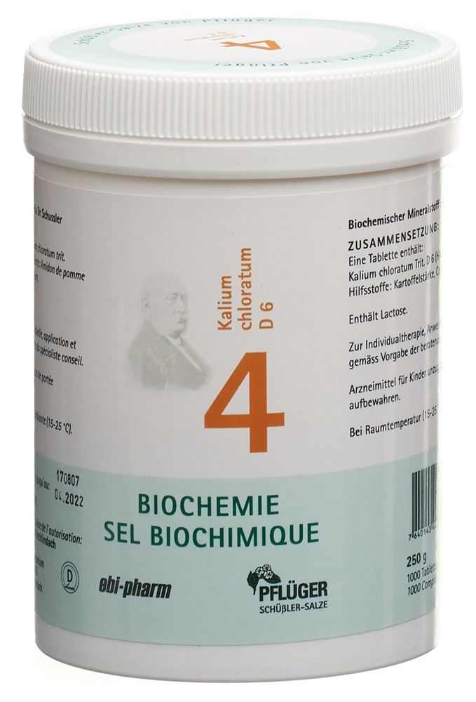 PFLUEGER Nr4 Kalium chloratum 6 D<br>250 g, Tablette