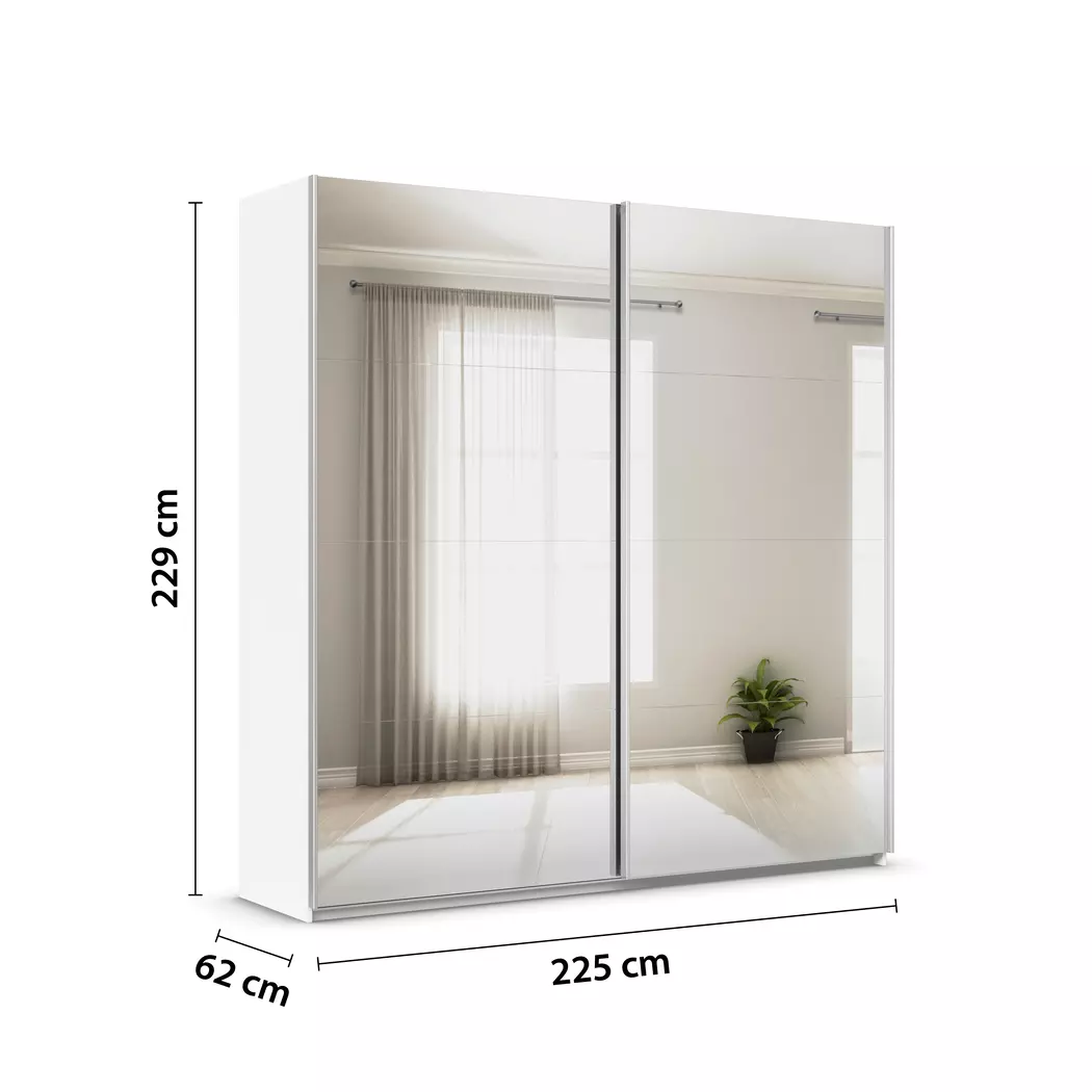 Schwebetürenschrank Quadra 225 x 229 cm