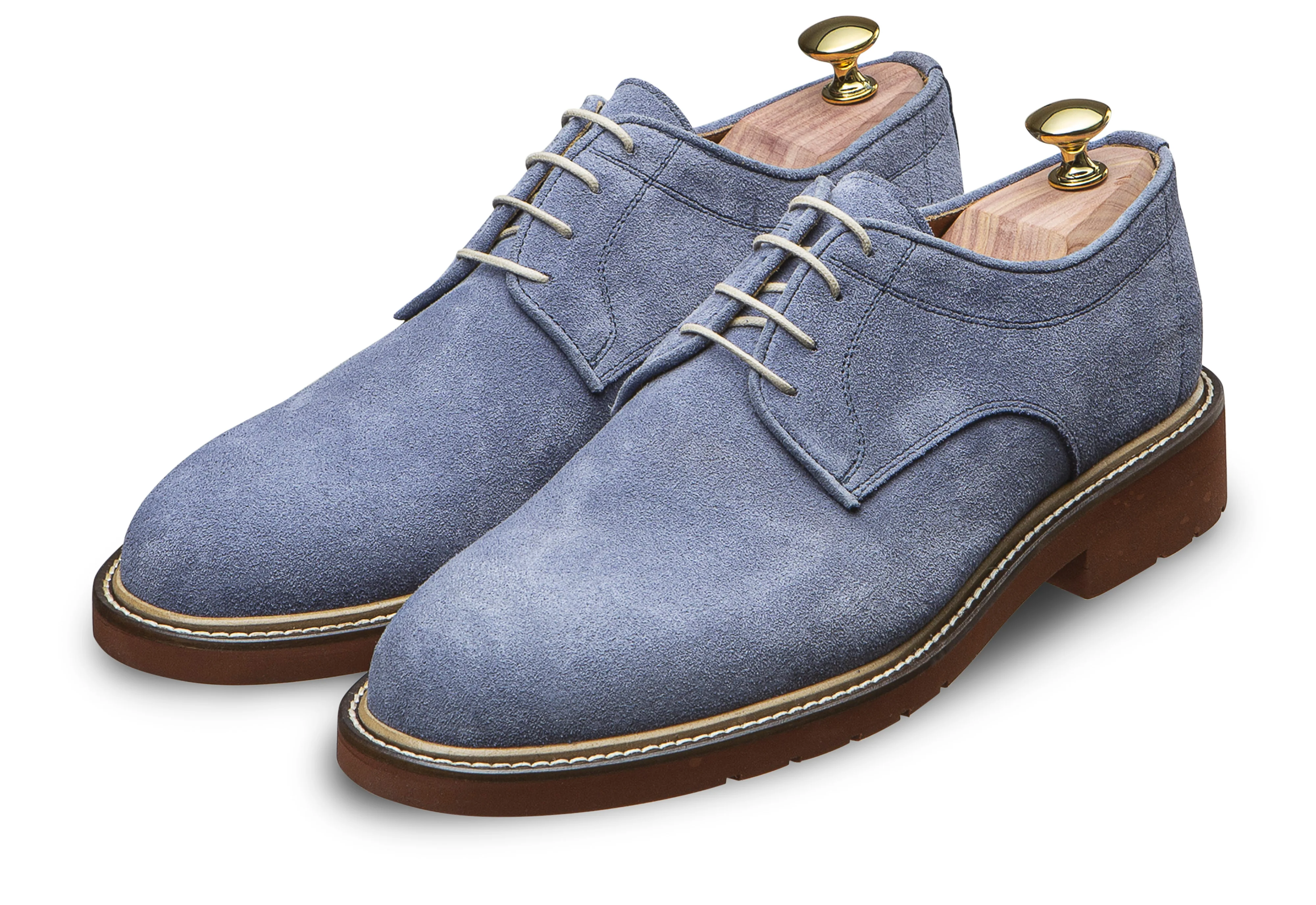Chaussures d'été pour homme veau velours bleu Brenna 701