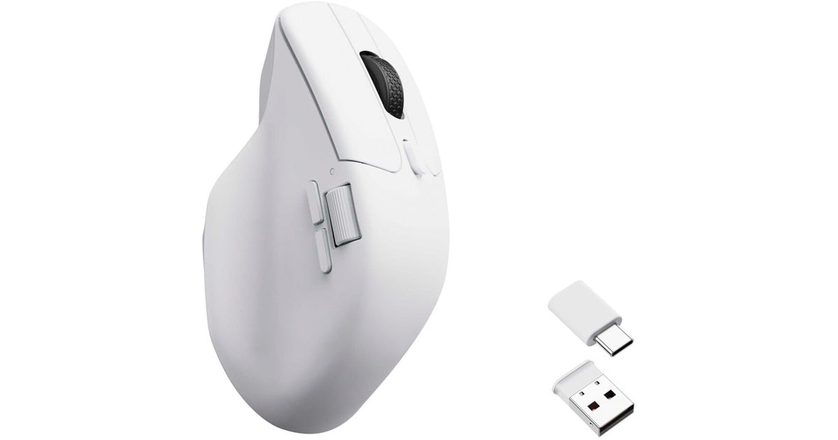 KeychronM6-A3 Wireless Mouse  (Wit, 26,000 DPI, USB-C / Bluetooth 5.1 / 2.4 GHz)