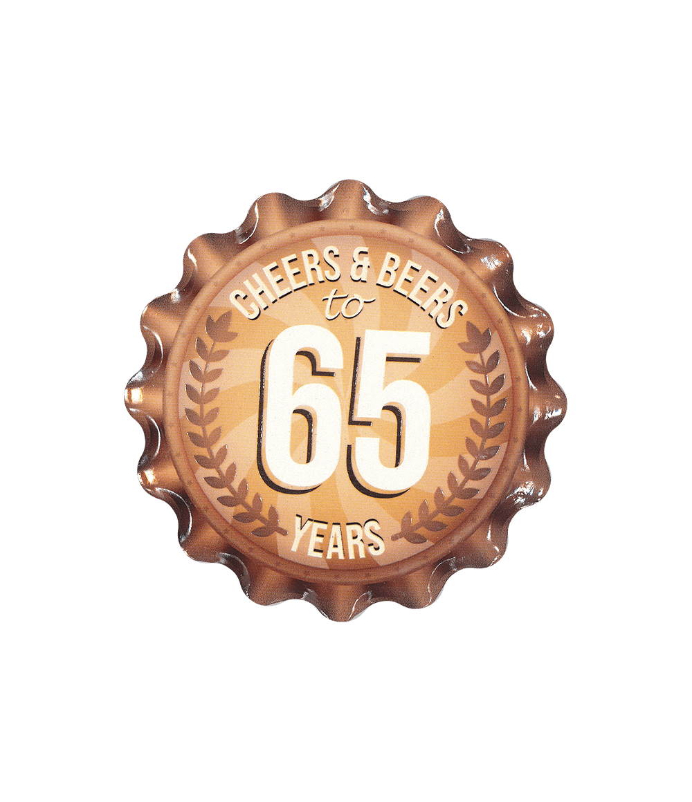 65 Jaar Onderzetters 11cm