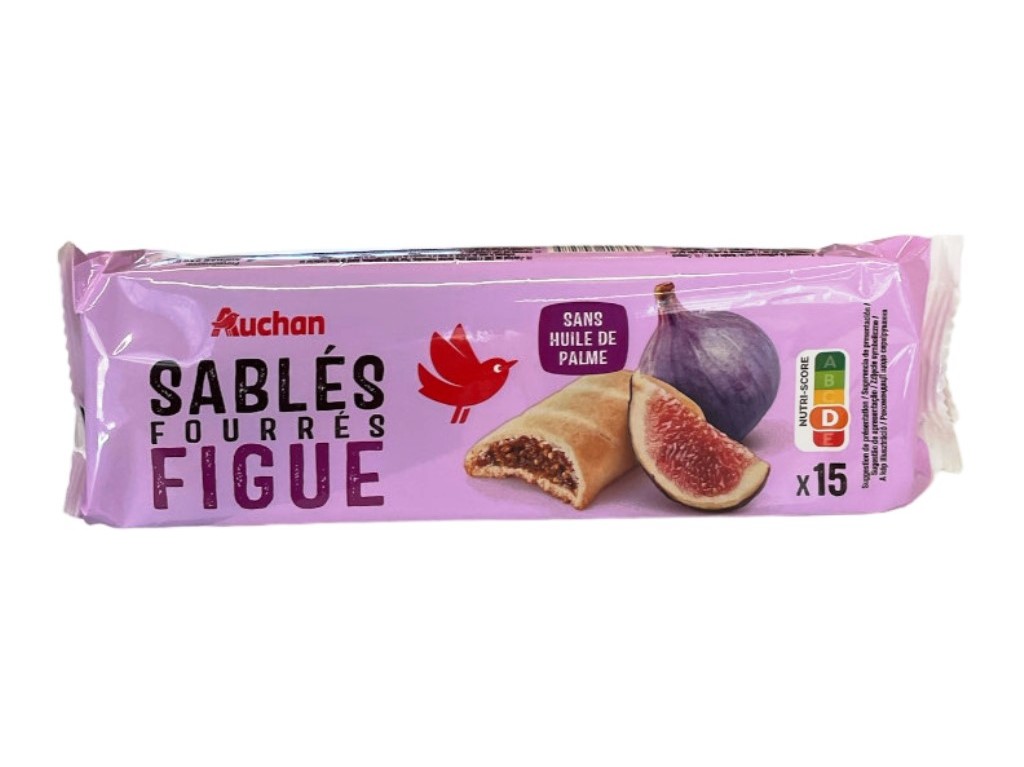 BOLACHA AUCHAN COM RECHEIO FIGO 15UN 165G