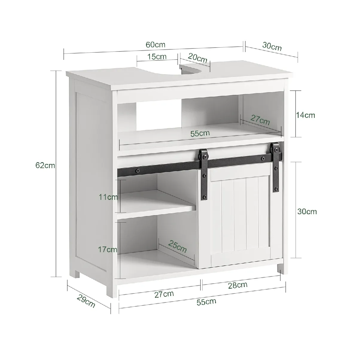 SoBuy BZR61-W Meuble sous Lavabo