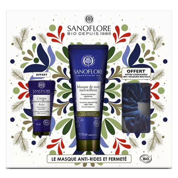 Conjunto de Máscara Noturna Orgânica Sanoflore Wonderful Night Mask 75ml