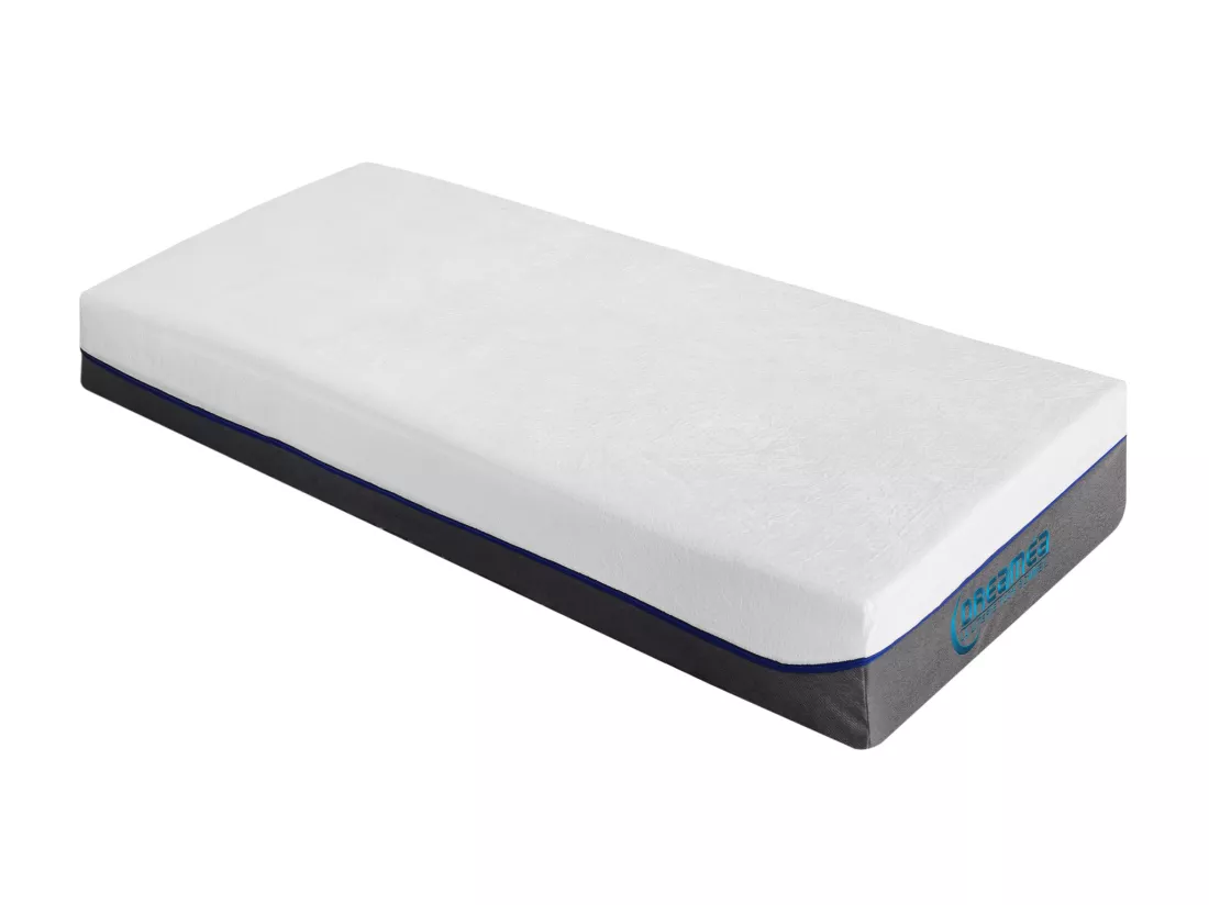 Lit électrique de relaxation déco tout plots + matelas mémoire de forme - 2 x 90 x 200 cm - Tissu - Beige - EREGA de YSMÉE