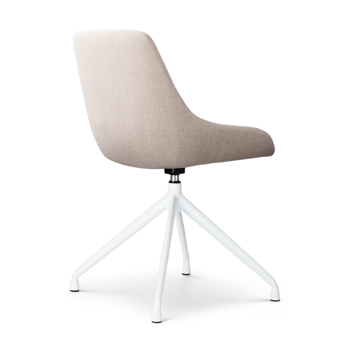 Eetkamerstoel Nola-Isa beige draaibaar - wit onderstel