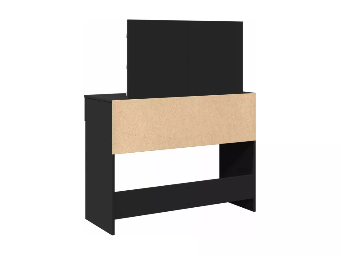Coiffeuse avec LED noir 100x40x120 cm