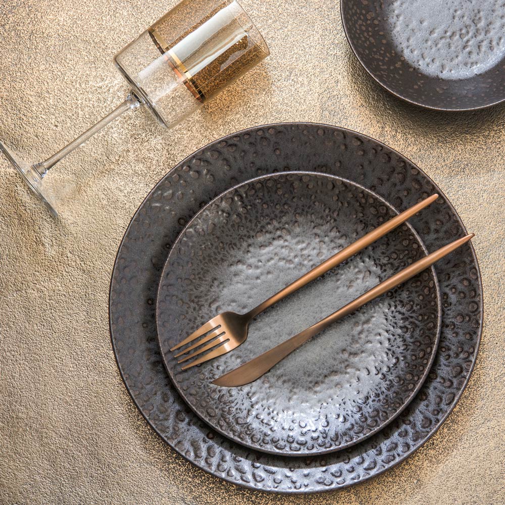 Assiette plate Basalte 27 cm (lot de 6) Table passion