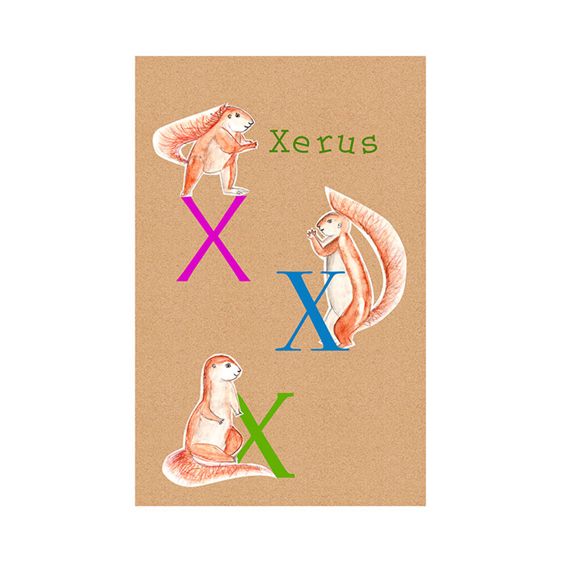 Wandbild ABC ANIMAL X - bunt - 50x70 cm