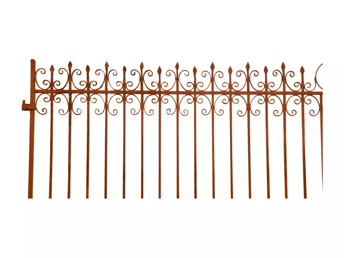 BISCOTTINI Portail en fer - Fer massif avec détails ornementaux - Clôture en fer - Portail en métal - Porte décorative - Portail d'entrée - 400x8x272cm