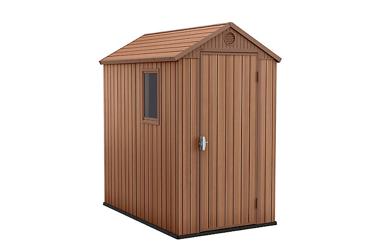 Abri de jardin en résine + plancher Keter Darwin 4X6 coloris marron ép.16 mm surface extérieure 2,32 m²