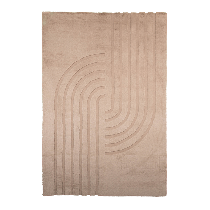 Zacht hoogpolig vloerkleed - Carvy Curves Taupe