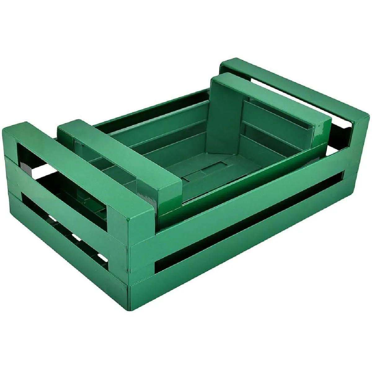 Bazardeluxe Cagettes en métal vert - Lot de 2