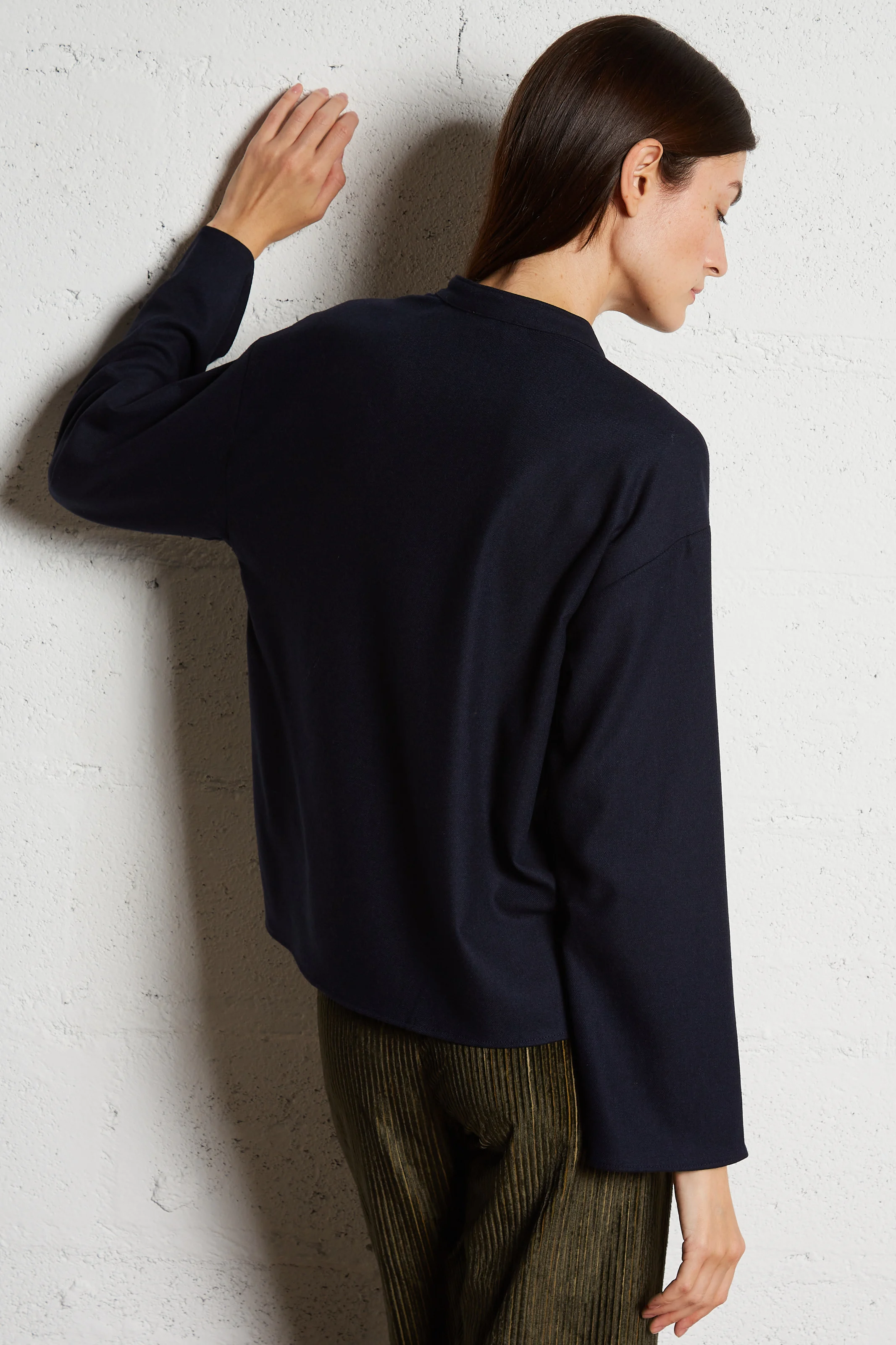 TISSA - Top col tunisien droit en maille | Bleu