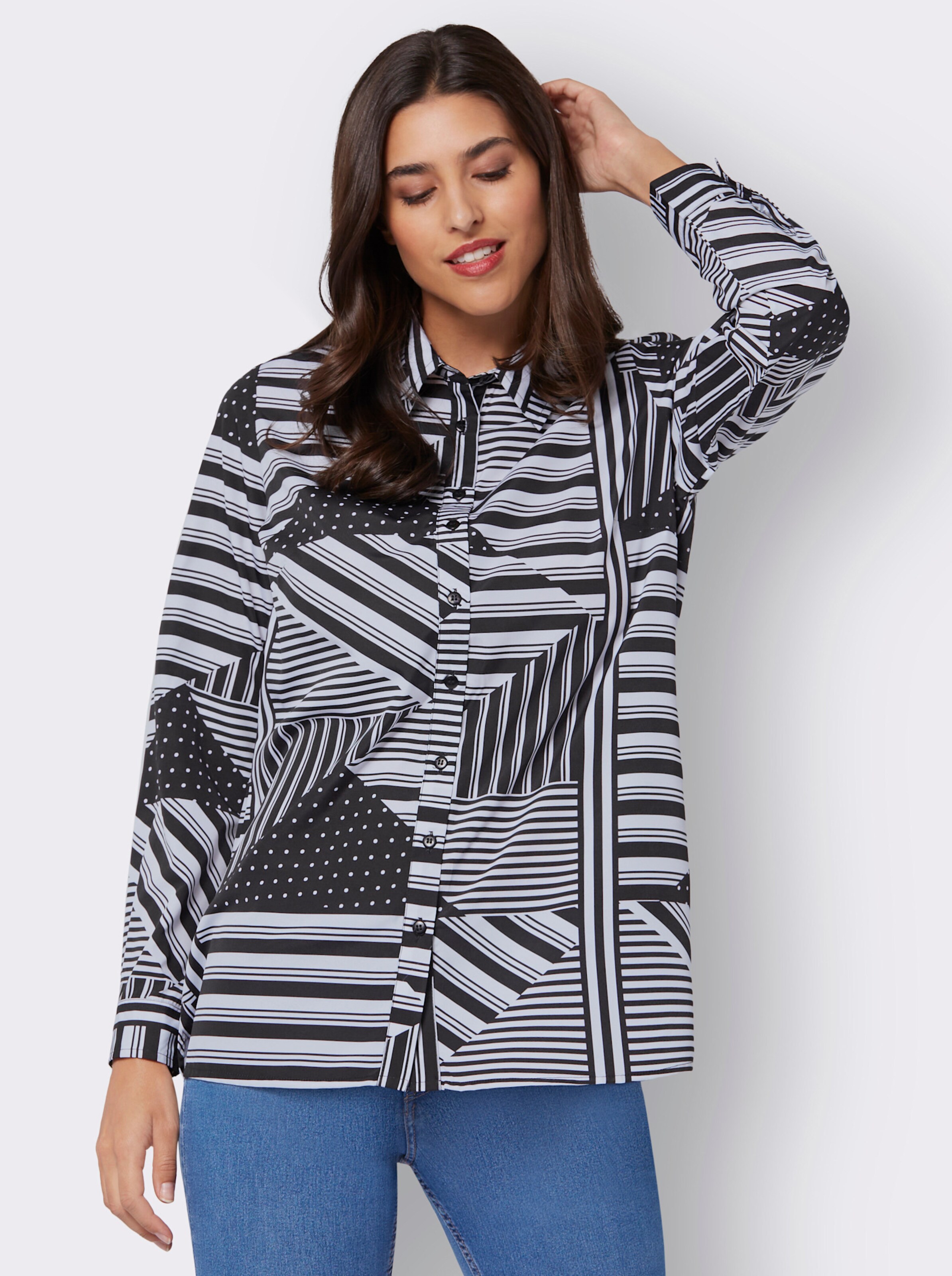 Longbluse mit Seitenschlitzen