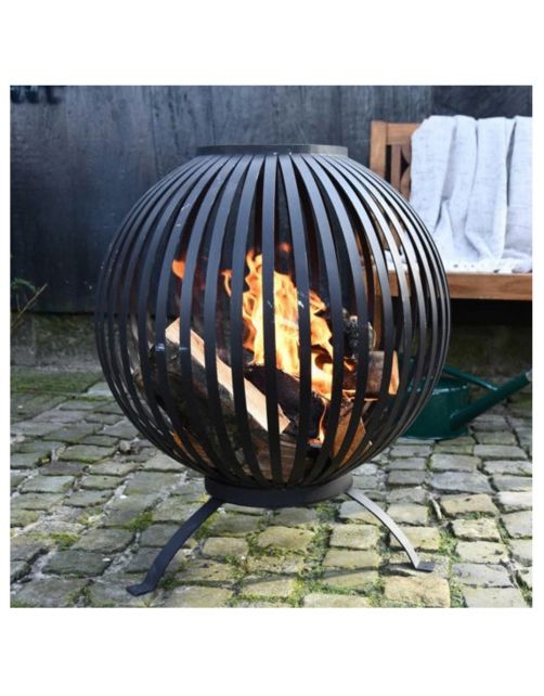 Esschert's Garden Vuurkorf Bolvormig Strepen - Terrasverwarming - 59.2x59.2x73.5 cm
