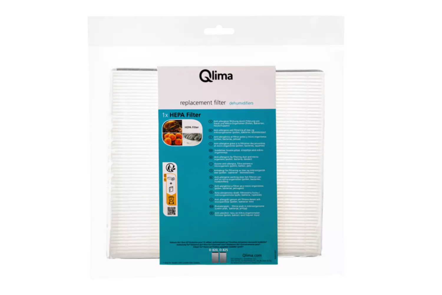 Qlima D 82x HEPA filter voor D 820 A/ D 825 PA Smart