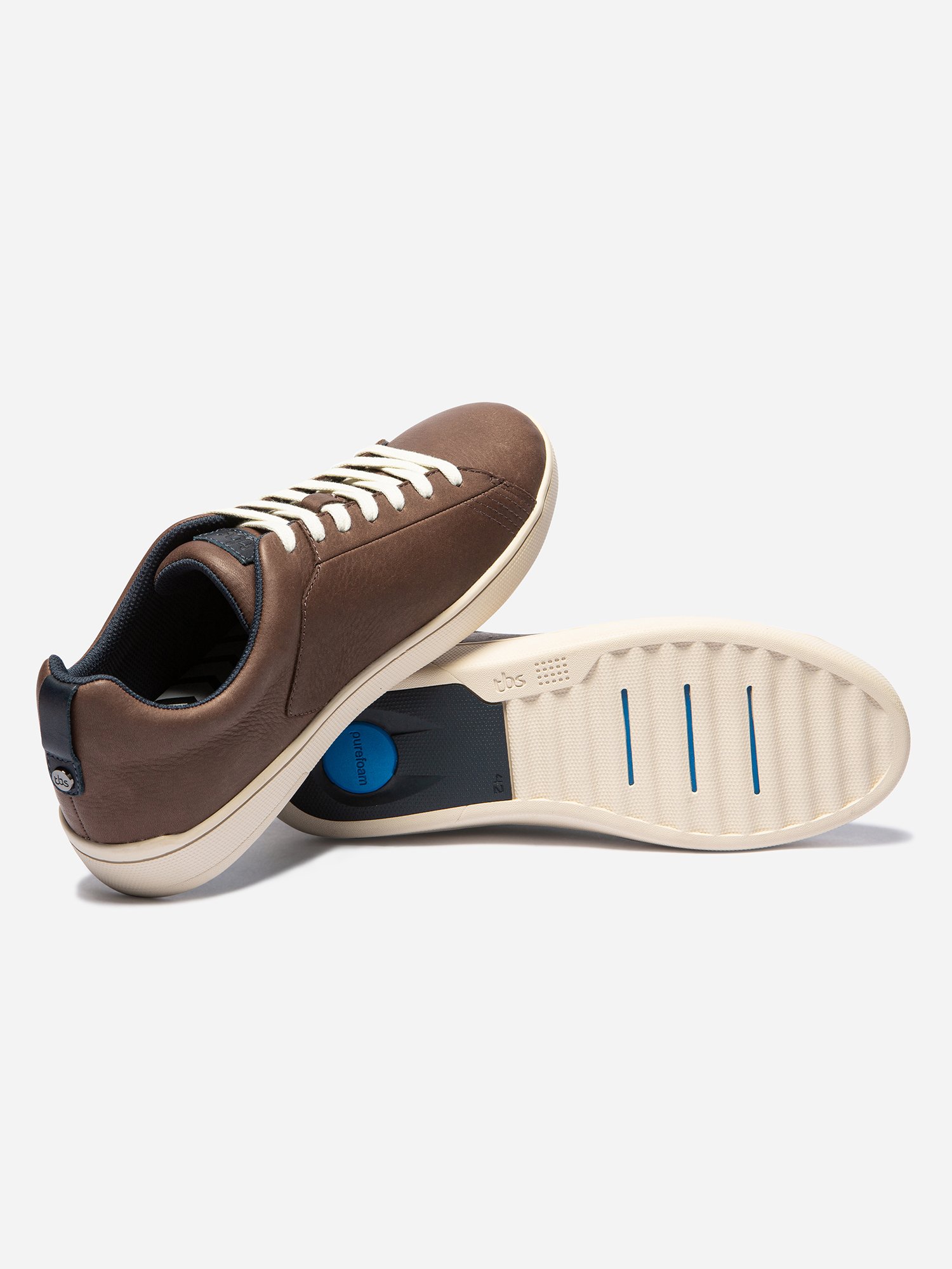 Baskets Homme Confort Purefoam Cuir Marron