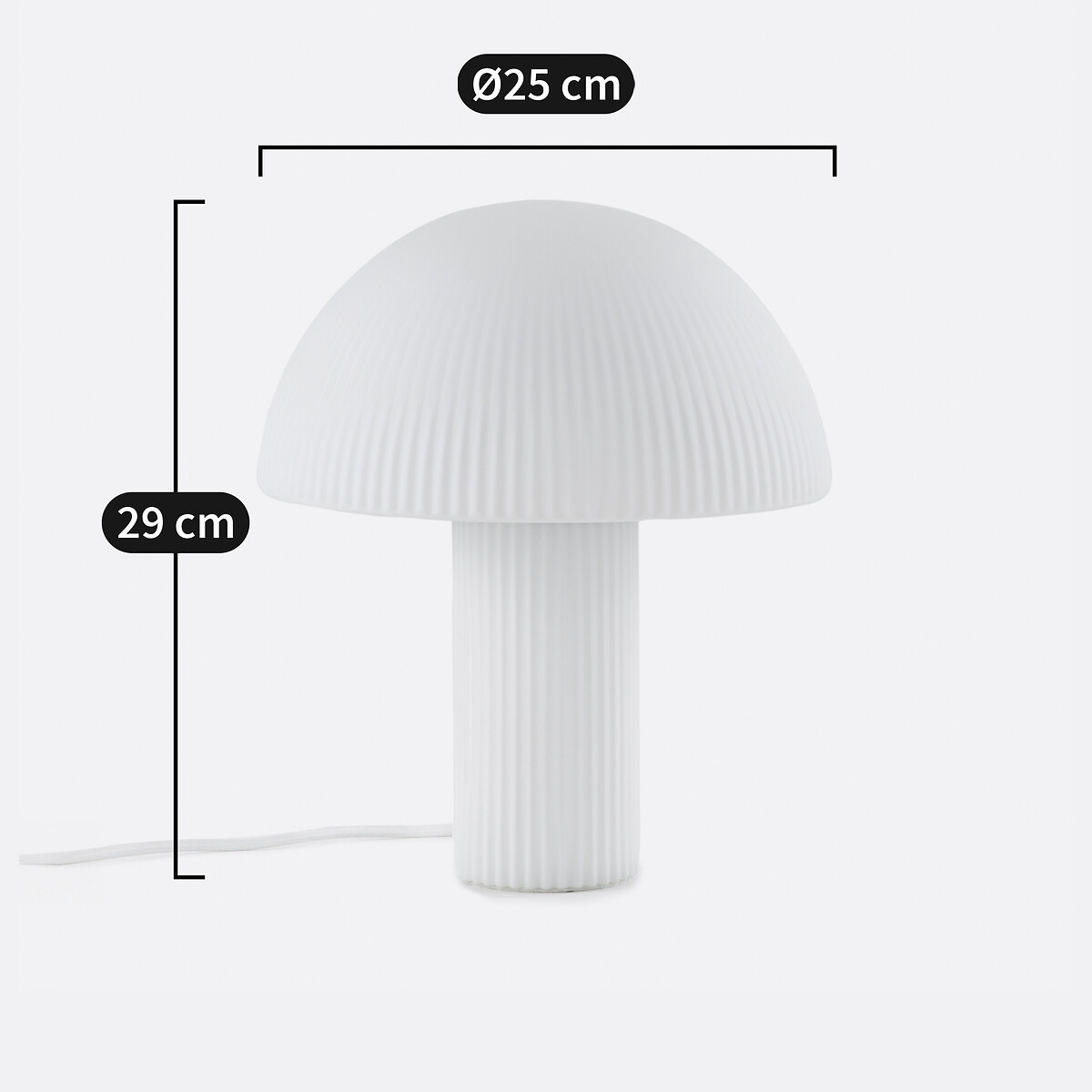 LA REDOUTE INTERIEURS<br>Mini candeeiro cogumelo, vidro opalino listrado, Loulou