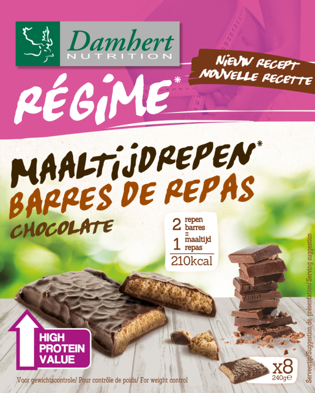 Damhert Afslank proteinereep chocolade 240g