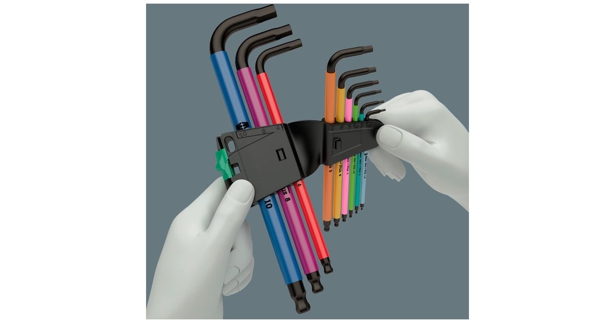 Wera950/9 Hex-Plus Multicolour 1 Stiftsleutelset, metrisch, BlackLaser  (9-delig)