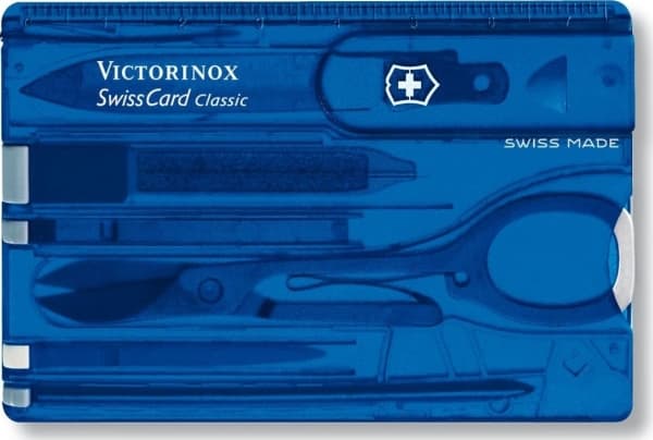 Victorinox SwissCard Classic, Blå, Gjennomsiktig, ABS syntetisk, 82 mm, 4,5 mm, 26 g