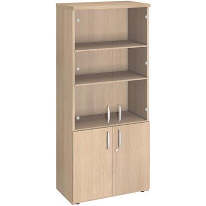 Bibliothèque haute bois avec portes basses H 182 x L 80 cm Excellens / Arko